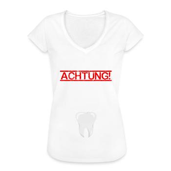 Zahnarzt Fresse Polieren Zähne Zahnarzthelferin - Frauen Vintage T-Shirt - Weiß - Vorne