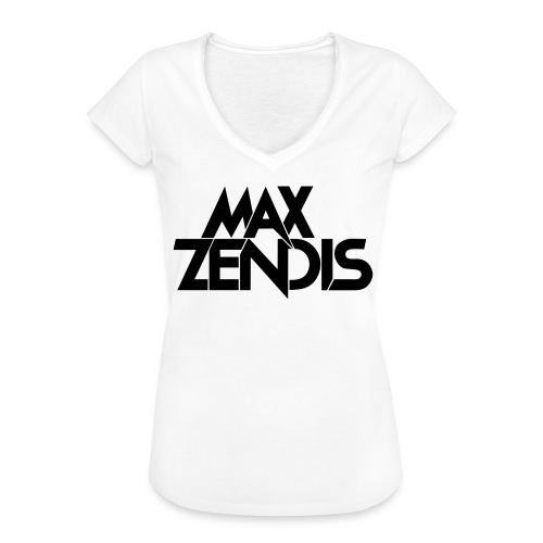 MAX ZENDIS Logo Big - White/Black - Frauen Vintage T-Shirt