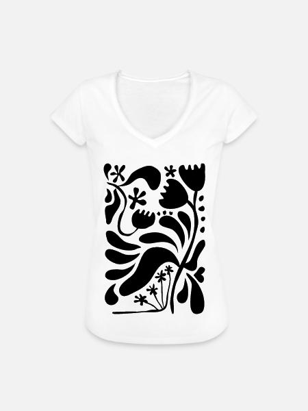 Abstrakte Blumen Matisse Stil - Frauen Vintage T-Shirt - Weiß