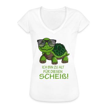 Schildkröte ich bin zu alt für diesen Scheiß! - Frauen Vintage T-Shirt - Weiß - Vorne