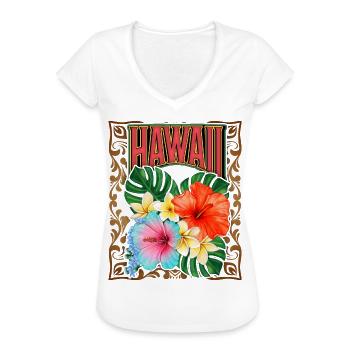 Vintage-Hawaii, Hawaii, Hawaii-Aloha, Hibiskus - Frauen Vintage T-Shirt - Weiß - Vorne