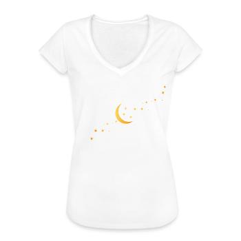 mond und Stern - Frauen Vintage T-Shirt - Weiß - Vorne
