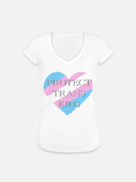 Trans-Herz - Trans-Kinder schützen - Frauen Vintage T-Shirt - Weiß