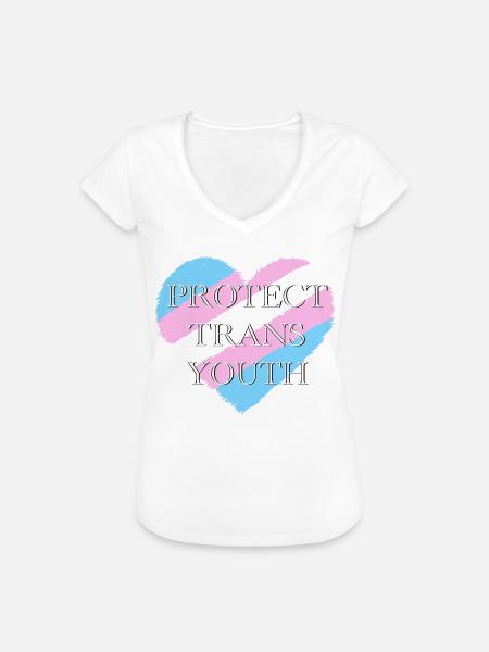 Trans-Herz - Schutz der Trans-Jugend - Frauen Vintage T-Shirt - Weiß