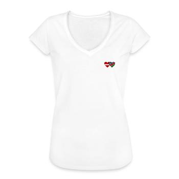Lettland Namibia Flagge Herz - Frauen Vintage T-Shirt - Weiß - Vorne