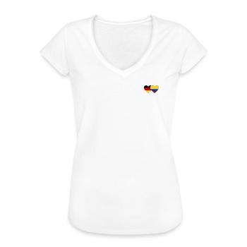 Deutschland Kolumbien Flagge Herz - Frauen Vintage T-Shirt - Weiß - Vorne