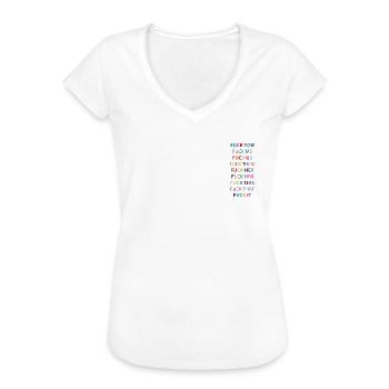 Fuck you - Frauen Vintage T-Shirt - Weiß - Vorne