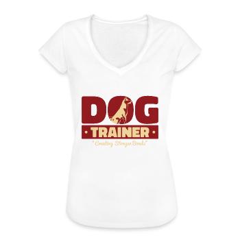 Hundetrainer - Frauen Vintage T-Shirt - Weiß - Vorne