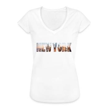 new york - Frauen Vintage T-Shirt - Weiß - Vorne