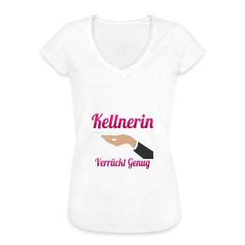 Kellnerin Servicekraft Bedienung - Frauen Vintage T-Shirt - Weiß - Vorne