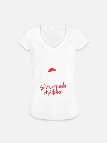 Schwarzwald Mädchen Bollenhut Hirsch - Frauen Vintage T-Shirt -