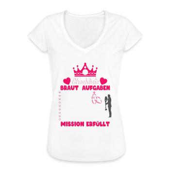 Junggesellinnenabschied Aufgabenliste - Frauen Vintage T-Shirt - Weiß - Vorne