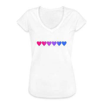 Bisexuelle Herzen - bisexuelles LGBT CSD - Frauen Vintage T-Shirt - Weiß - Vorne