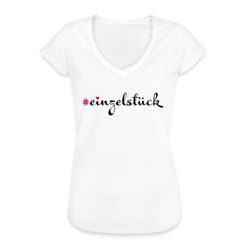 Einzelstück - Frauen Vintage T-Shirt - Weiß - Vorne - Danielle (179cm)