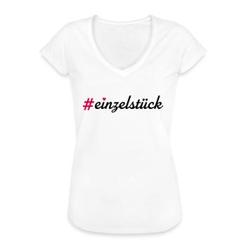 Einzelstück - Frauen Vintage T-Shirt - Weiß - Vorne - Danielle (179cm)