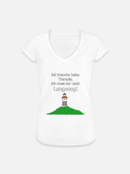 Ich muss nur nach Langeoog! - Frauen Vintage T-Shirt - Weiß