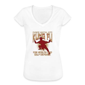 Kung Fu - Frauen Vintage T-Shirt - Weiß - Vorne