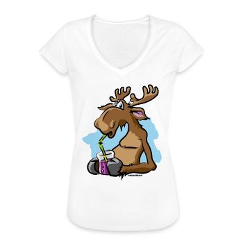 Schweden Elch Rentier Blaubeeren Blubber Comic - Frauen Vintage T-Shirt - Weiß - Vorne
