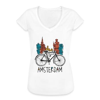 Amsterdam - T-shirt vintage Femme - blanc - Devant - Danielle (179cm)