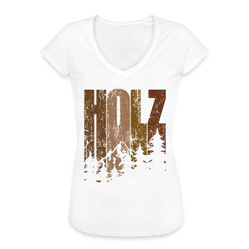Holz - Wald - Brennholz - Schreiner - Frauen Vintage T-Shirt - Weiß - Vorne