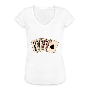 Poker - Frauen Vintage T-Shirt - Weiß - Vorne