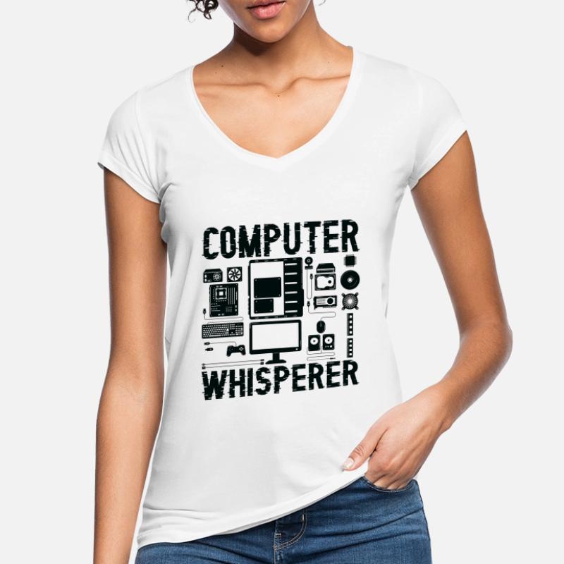 Programmeur de support informatique Computer Whisperer T-shirt vintage Femme