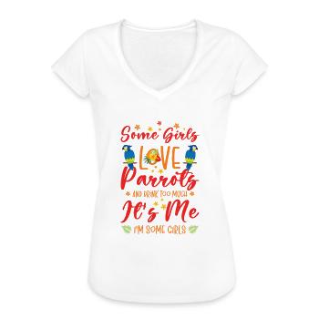 Macaw Pet Papagei Besitzer Mädchen trinken - Frauen Vintage T-Shirt - Weiß - Vorne