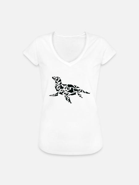 Robbe Seelöwe Robben Silhouette - Frauen Vintage T-Shirt - Weiß