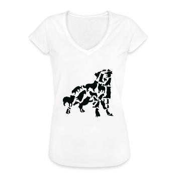 Chien de berger australien Mama Beagle papa - T-shirt vintage Femme - blanc - Devant - Danielle (179cm)
