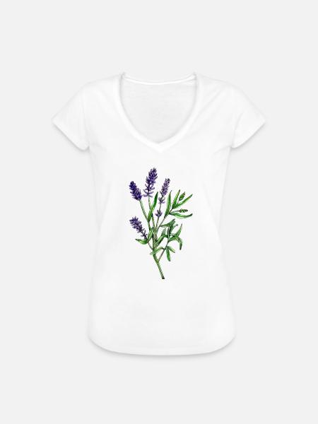 Echter Lavendel, Lavandula angustifolia - Frauen Vintage T-Shirt - Weiß