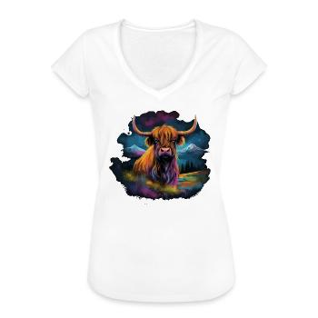 Schottisches Hochlandrind - Frauen Vintage T-Shirt - Weiß - Vorne