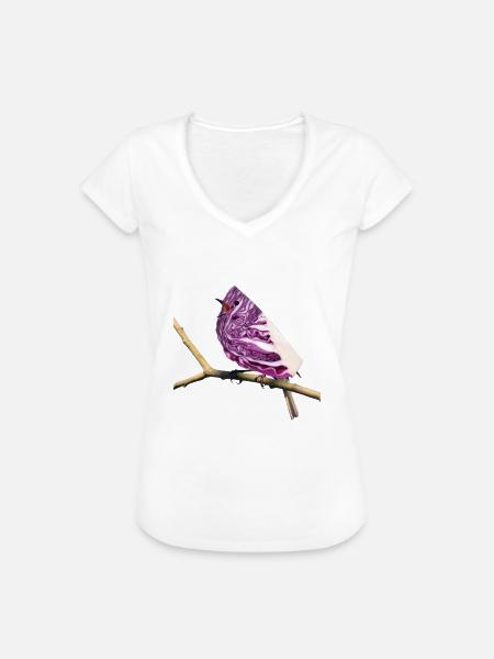 Rotkohlchen Meme Vogel Rotkelhlchen - Frauen Vintage T-Shirt - Weiß