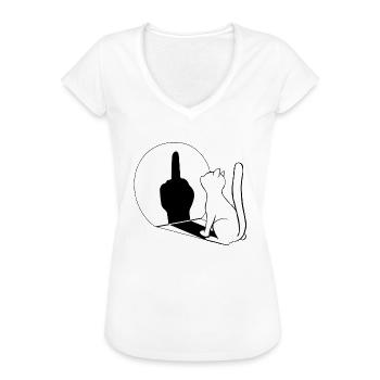 Katze Bevor Du Fragst... Nein! - Frauen Vintage T-Shirt - Weiß - Vorne