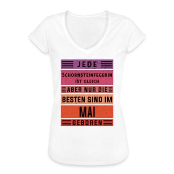 Kehrer Geburtstag Mai geboren Schornsteinfegerin - Frauen Vintage T-Shirt - Weiß - Vorne