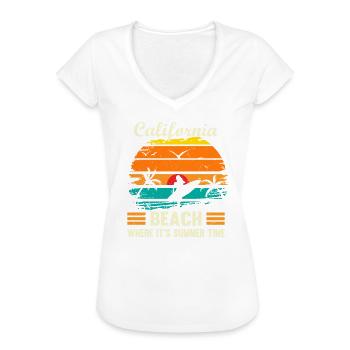 California Beach - Frauen Vintage T-Shirt - Weiß - Vorne