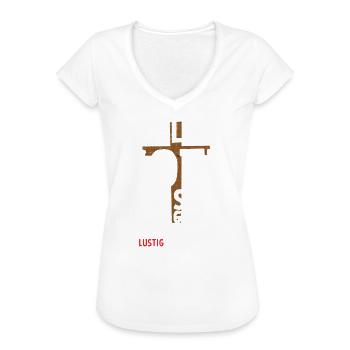 Als Gott mich schuf Sagte er grinsend keine Ahnung - Frauen Vintage T-Shirt - Weiß - Vorne