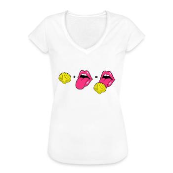 Evolution der Leckmuschel - Frauen Vintage T-Shirt - Weiß - Vorne