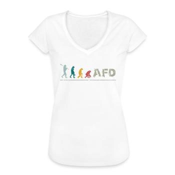 AFD Evolution Anti Rassismus Deutschland Gegen Ras - Frauen Vintage T-Shirt - Weiß - Vorne