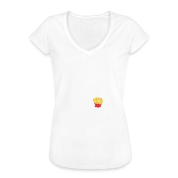 Pommes Frites Pommes Liebhaber Pommes Fritten Spru - Frauen Vintage T-Shirt - Weiß - Vorne