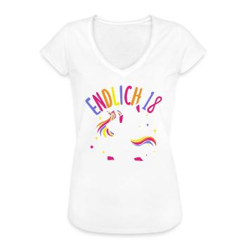 Endlich 18 Jetzt Muss Ich Nur Noch Erwachsen Werde - Frauen Vintage T-Shirt - Weiß - Vorne