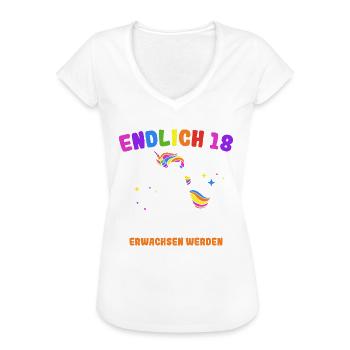 Endlich 18 Jetzt Muss Ich Nur Noch Erwachsen Werde - Frauen Vintage T-Shirt - Weiß - Vorne