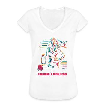 Flugbegleiterin, Flugbegleiterin, Stewardess - Frauen Vintage T-Shirt - Weiß - Vorne