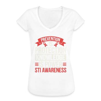 STI Awareness Sexuell übertragbare Infektionen - Frauen Vintage T-Shirt - Weiß - Vorne