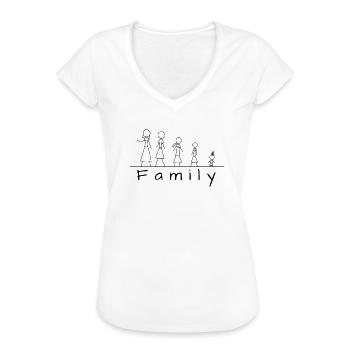 Stick figure family - Women's Vintage T-Shirt - white - Front - Danielle (179cm)