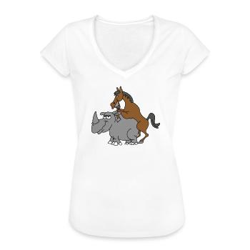 Einhörner machen | Nashorn, lustige Sprüche - Frauen Vintage T-Shirt - Weiß - Vorne