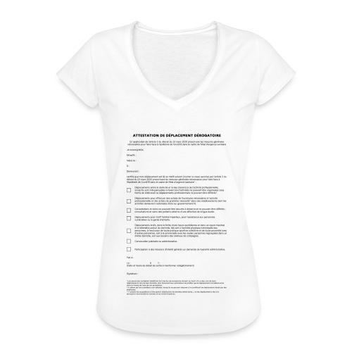 Attestation de déplacement obligatoire 2020 - T-shirt vintage Femme