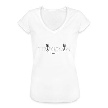 TRIKE KÖNIGE / DIE TRIKERIN - Frauen Vintage T-Shirt - Weiß - Vorne