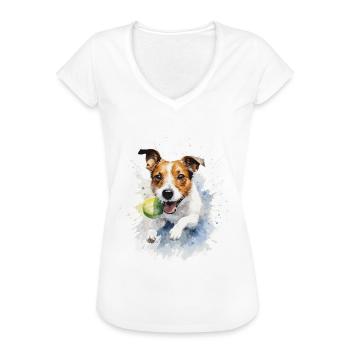 Jack Russell Hund - Frauen Vintage T-Shirt - Weiß - Vorne