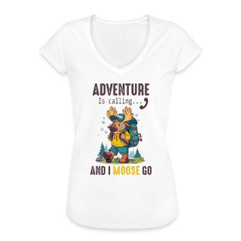 Adventure Is Calling Kinder Cute Moose - Frauen Vintage T-Shirt - Weiß - Vorne - Danielle (179cm)