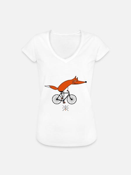 schlauer Fahrradfahrer - Frauen Vintage T-Shirt - Weiß